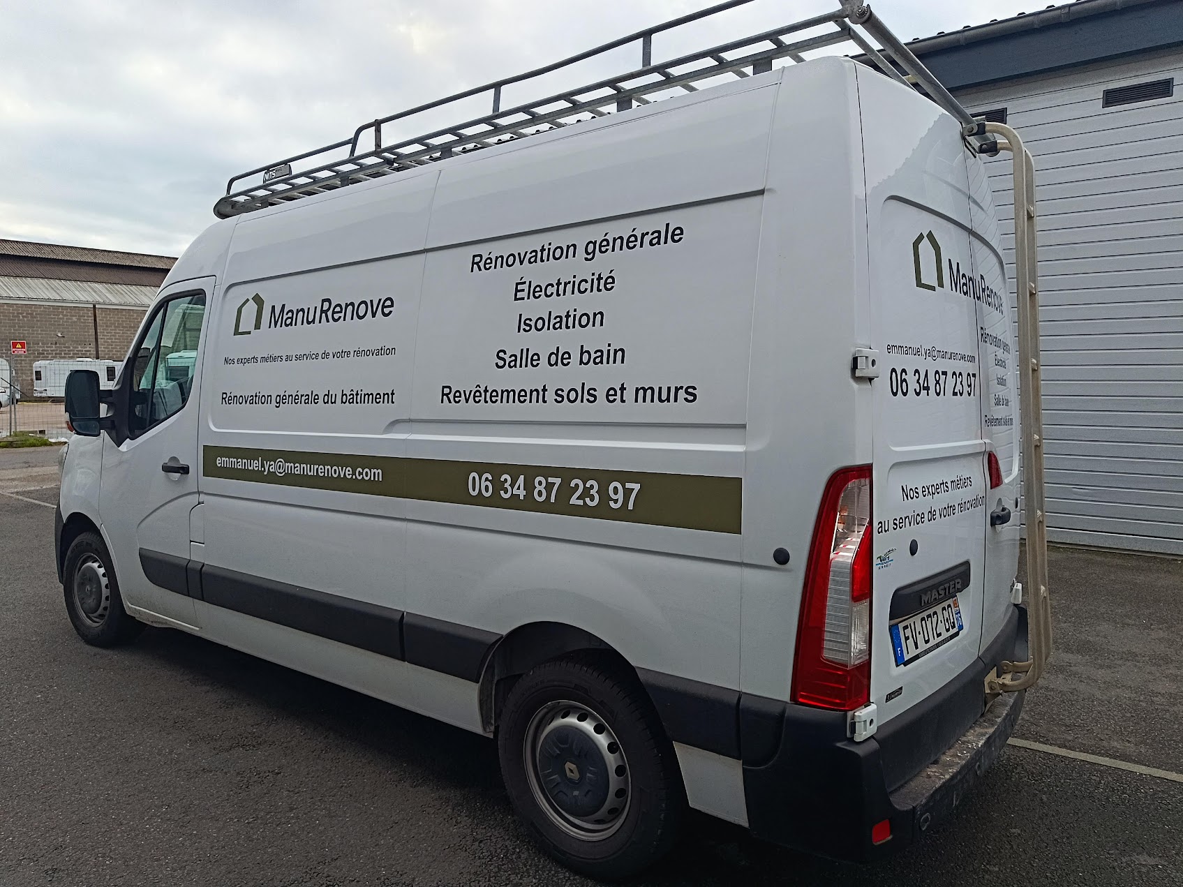 Marquage Renault Master ManuRenove renovation batiment Normandie - Peppergraphik